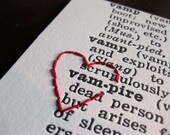 I Heart Vampire: letterpress & embroidery