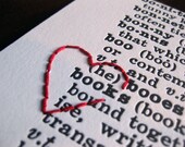I Heart Books: letterpress & embroidery