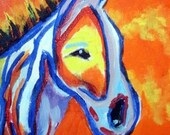 This is a wise donkey painting 8x10