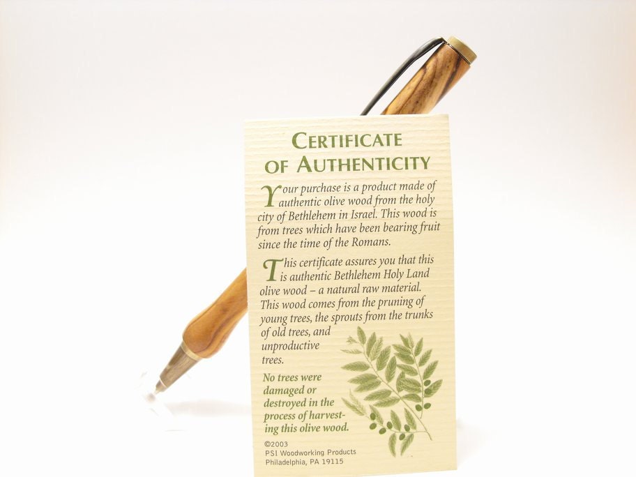 Olive Wood Rollerball Pen Black enamel finish