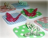 6 Mini Butterfly Notecards 2 Inches