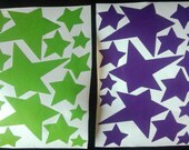 Green and Purple Wonky Star Stickers - Set of 32