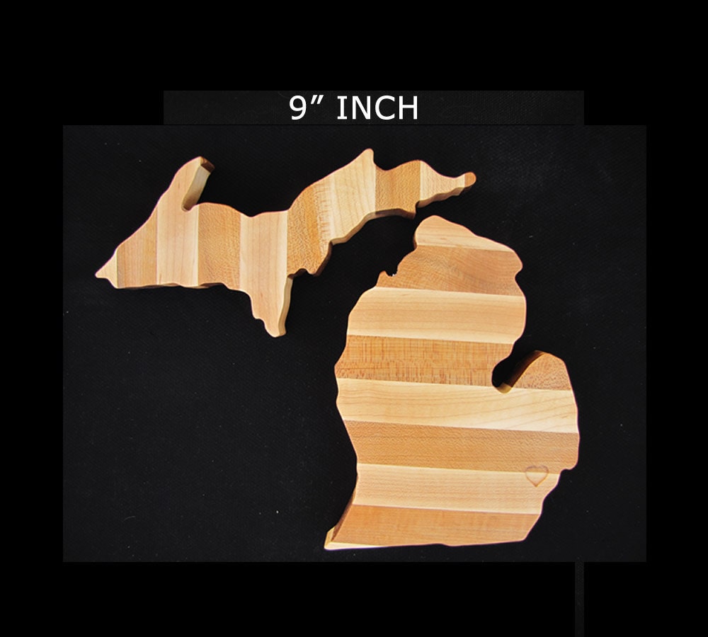 9" inch Michigan State Shaped Cutting Board, Cheeseboard