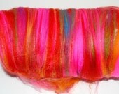 flowers of india art batt for felting or spinning 68g