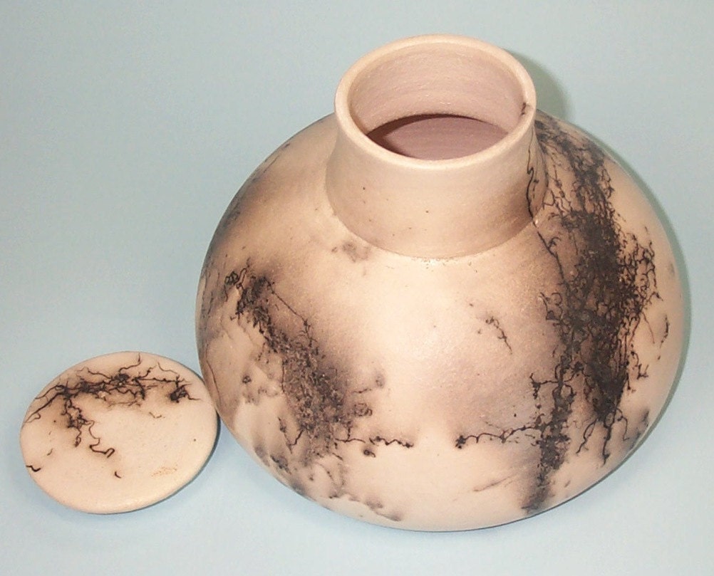 Original Hand Thrown Horse Hair  Urn