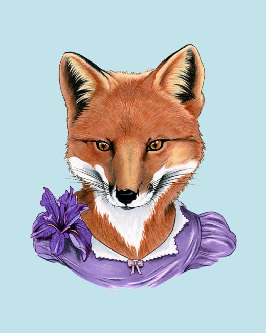 Fox Lady art print 11x14