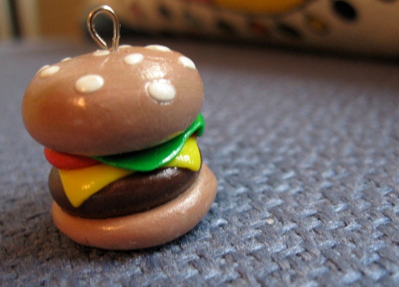 Polymer Clay Cheeseburger Necklace