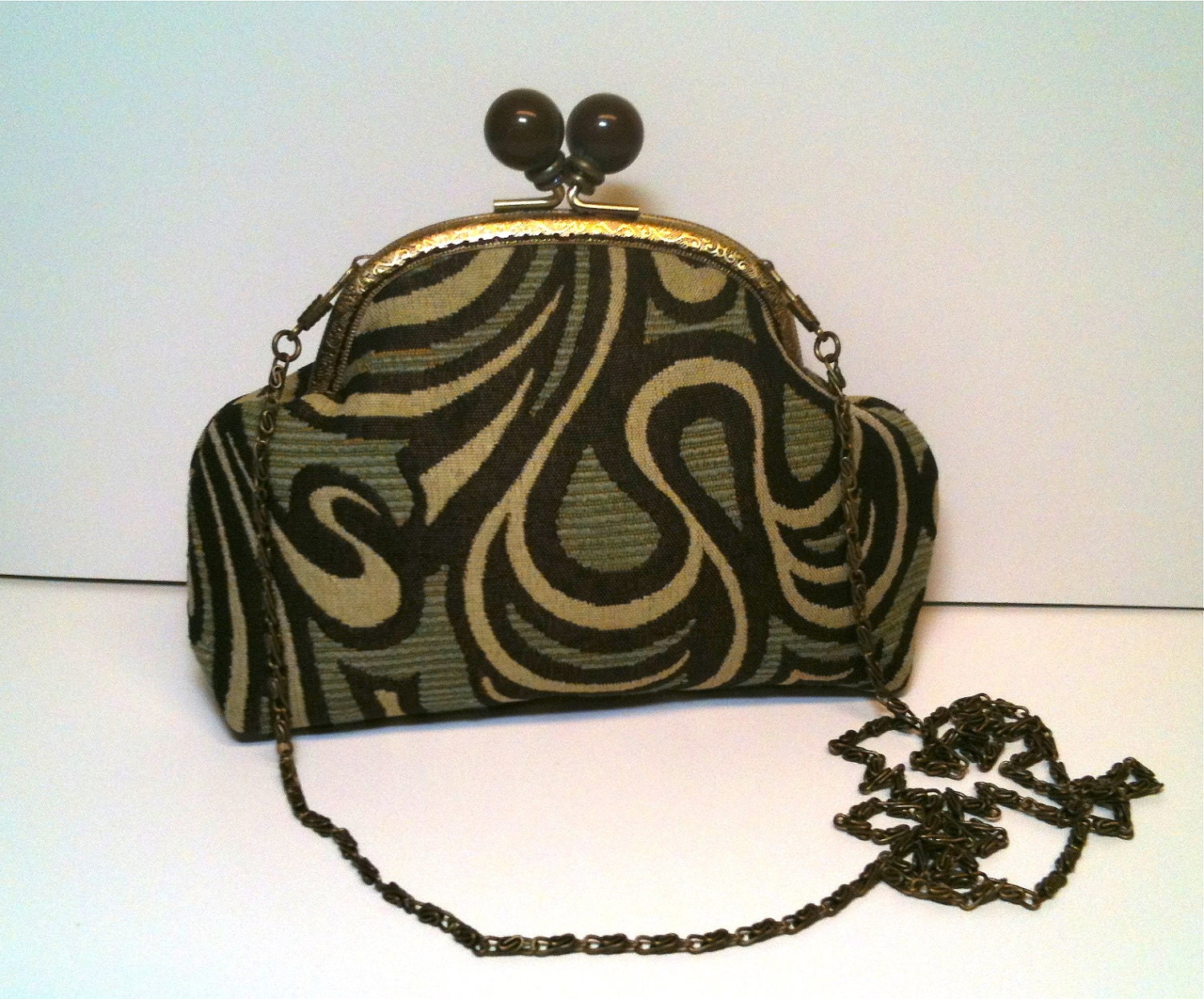 Clutch in Chocolate Brown and Olive