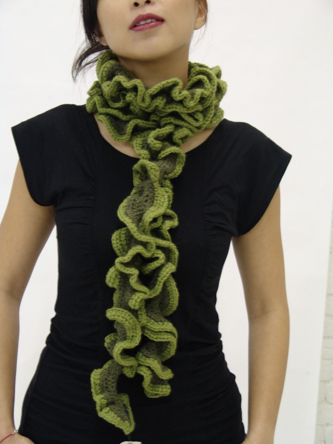Handmade  long ruffle scarf