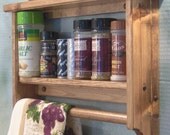 Early American spice rack ,plate,towel bar,wall shelf,wood