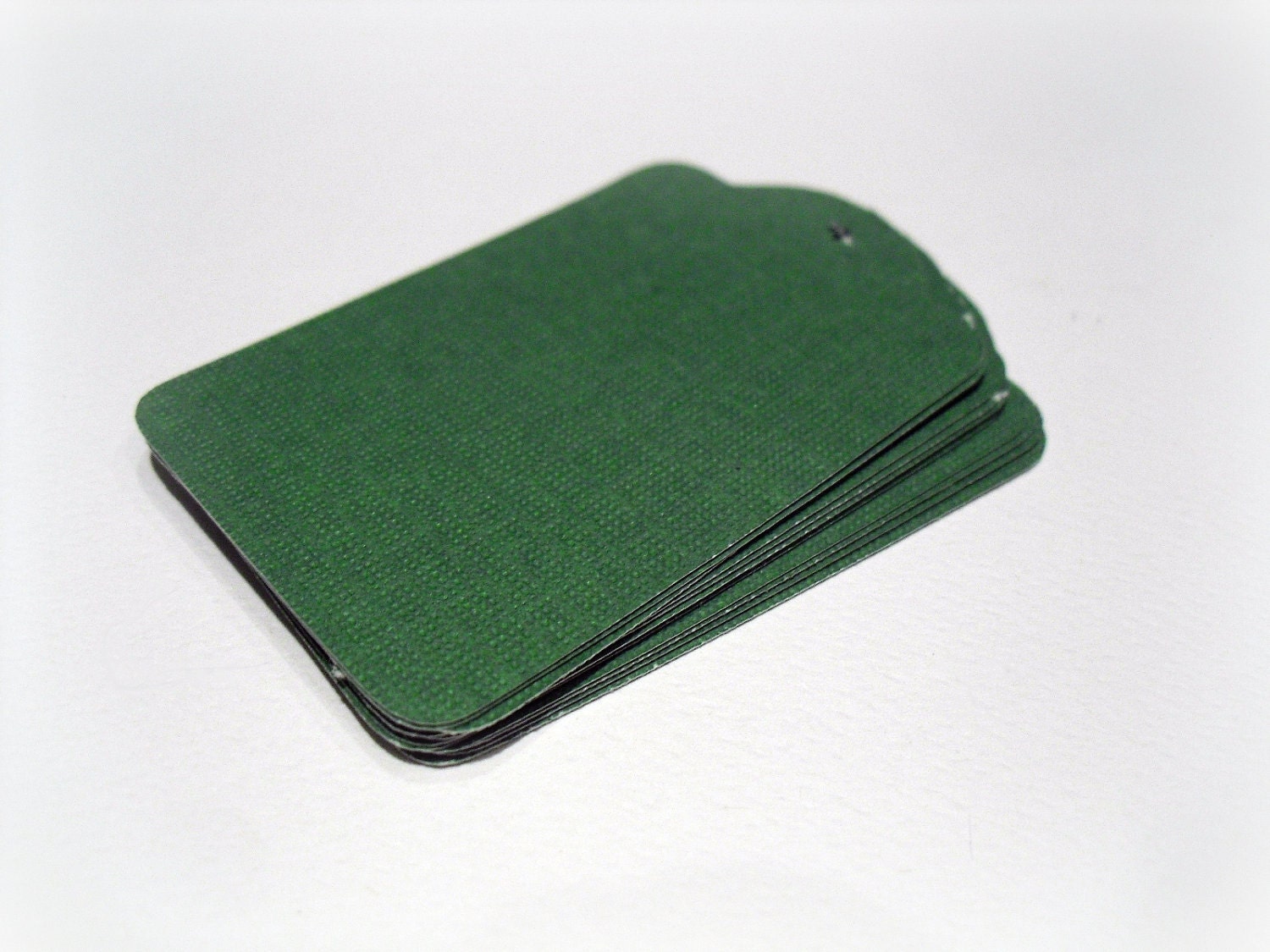 12 Green Textured Tags 2.5 inches