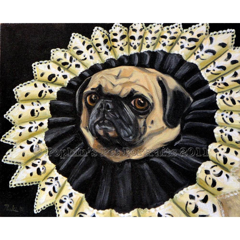 Perogi, Queen of Pugs Signed archival Giclee Print  8x10