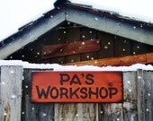Workshop Sign Wood Burned Rustic Custom Signs for Men