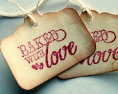 baked with love, food tags, homeade foody labels set of 12