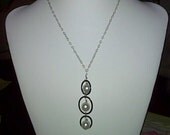 Sterling SIlver & White Swarovski Filled Pearl Necklace