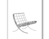 Barcelona Chair in Words - Art Print