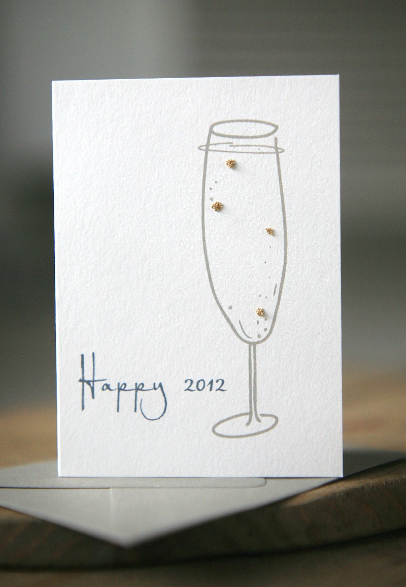 New Years Cards - Toast New Years Notes