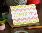 Chevron Thank You Letterpress Printed Card
