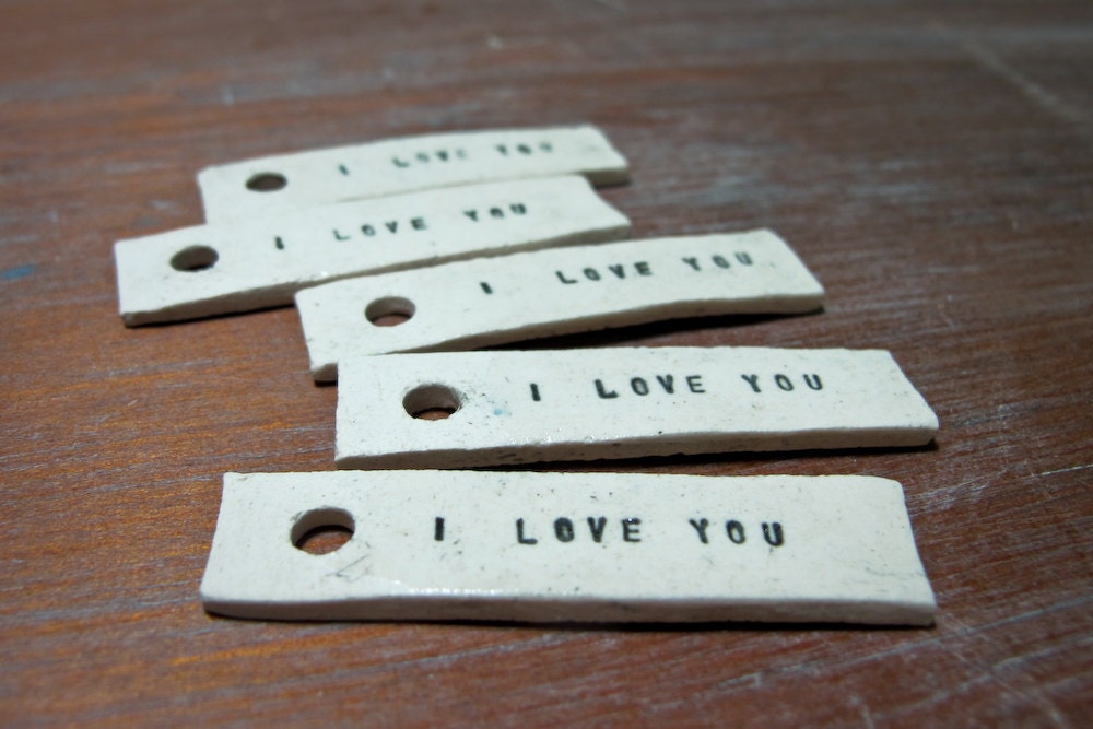 i love you -- porcelain gift tag