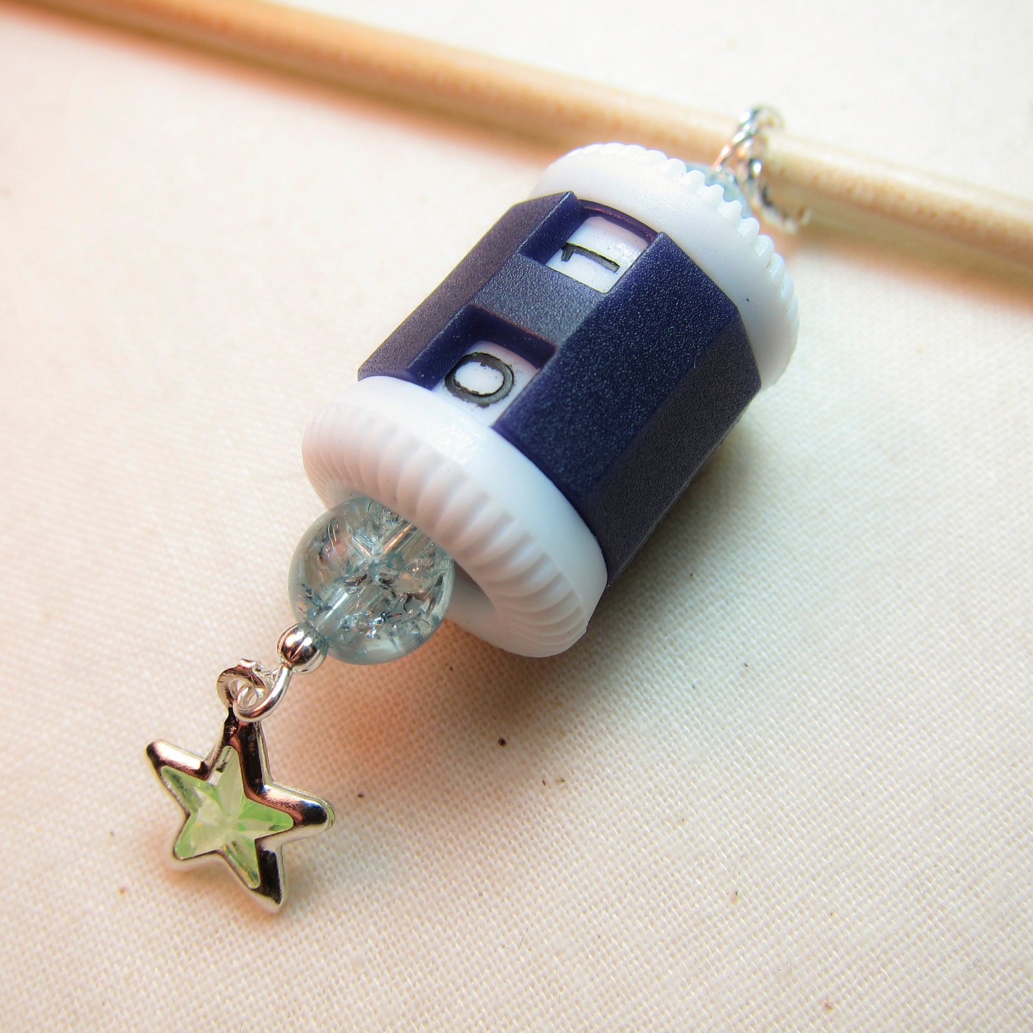 Row Counter for Circular Knitting - Blue Beads Green Star