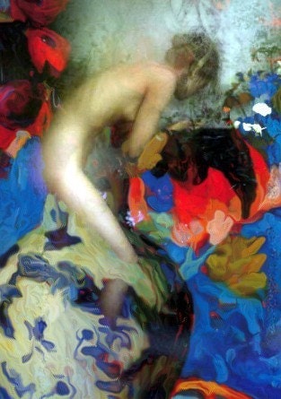 BOGO SALE  Fine Art Print, Giclee Archival Print, Photomontage, Collage, Painted Photographs, Surrounded by Flowers
