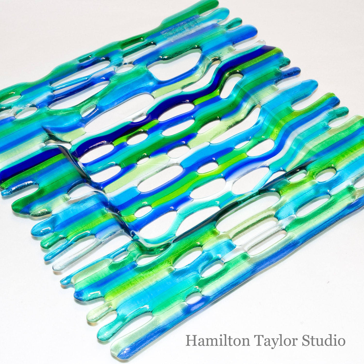 Blue & Green "West Coast" Glass Platter