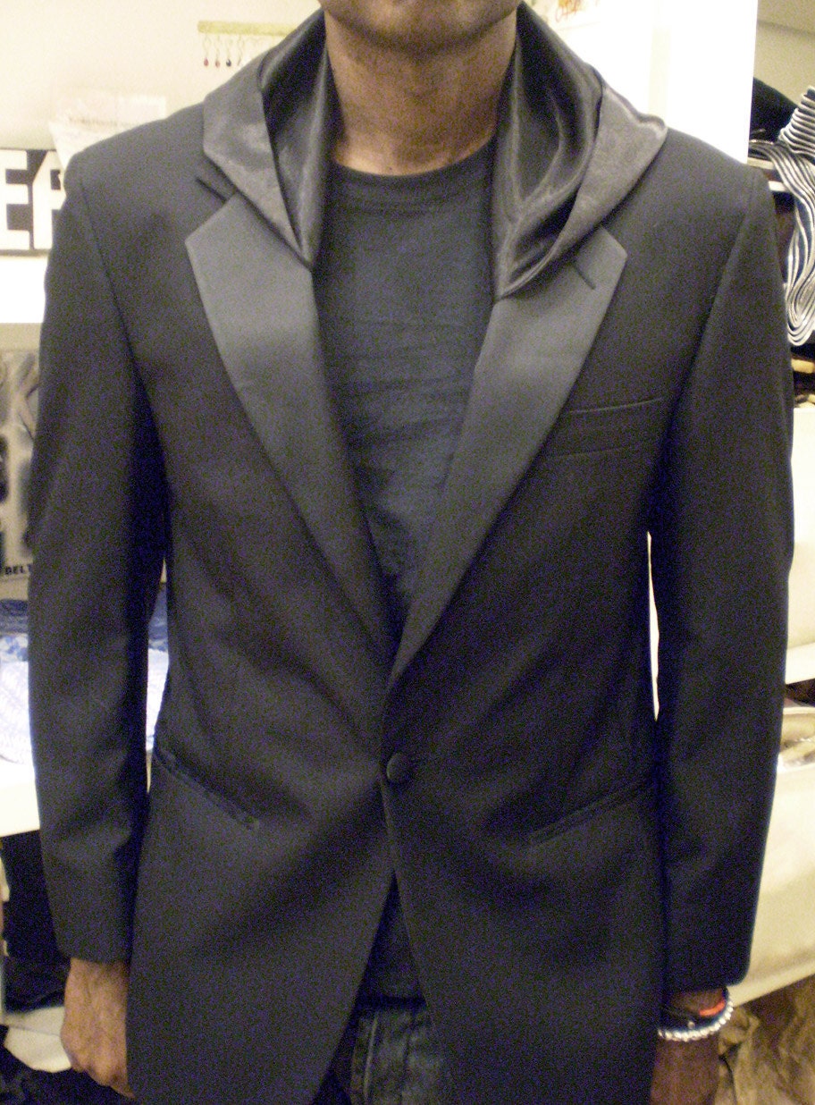 Black Tuxedo Jacket with hood SIZE 44