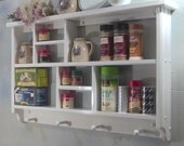 White Spice Tea plate solid wood wall shelf