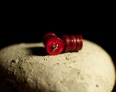Red and Silver Button Plugs 8mm, 10mm, 12mm