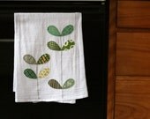 flour sack towel- greens