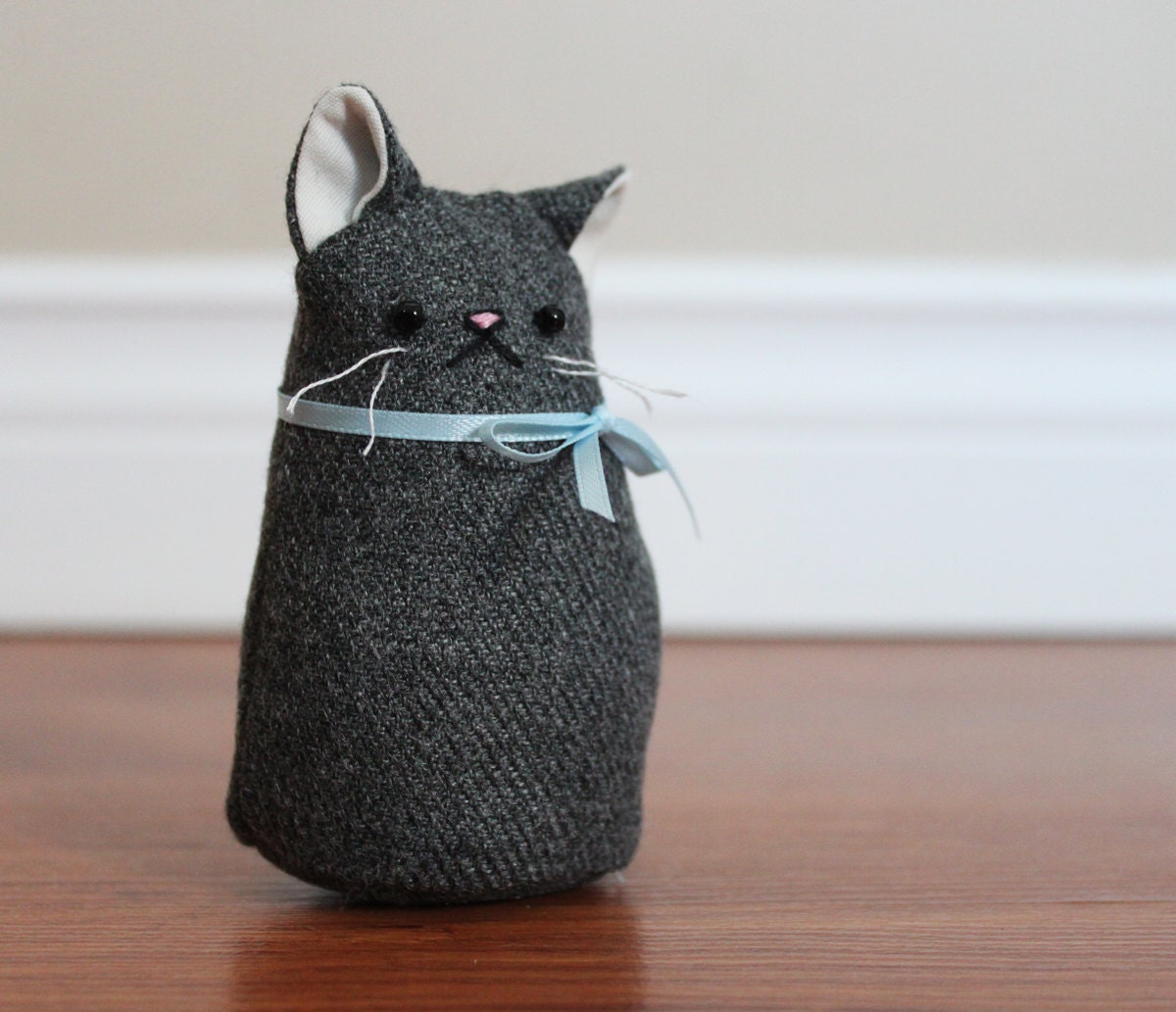 Mr Minou Repurposed Wool Plush Cat Decoration