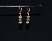 0135 African Green and Firelace Jade Earrings