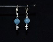 0116 Angelite, Crystal and Sterling Earrings