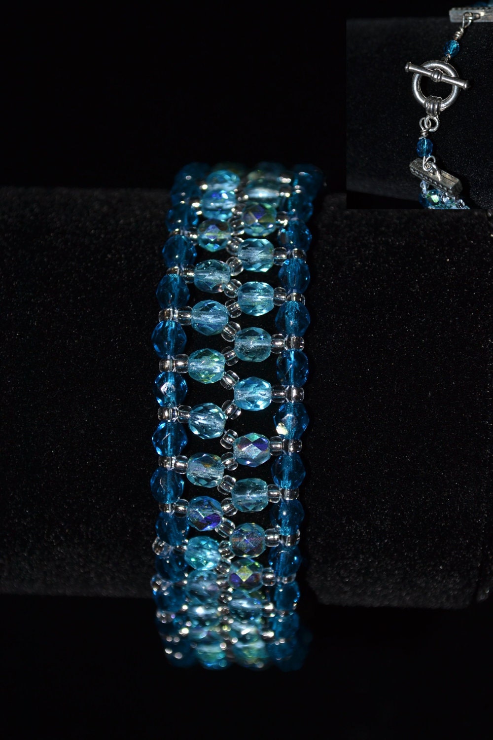 0102 Fire Polished Beadwork Bracelet