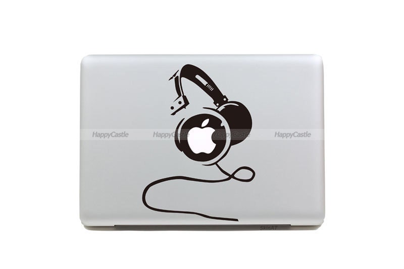 Headphone -Mac Decal Macbook Stickers Macbook Decals Apple Decal for Macbook Pro / Macbook Air / iPad / iPad2/new ipad /ipad 3(SN31397)