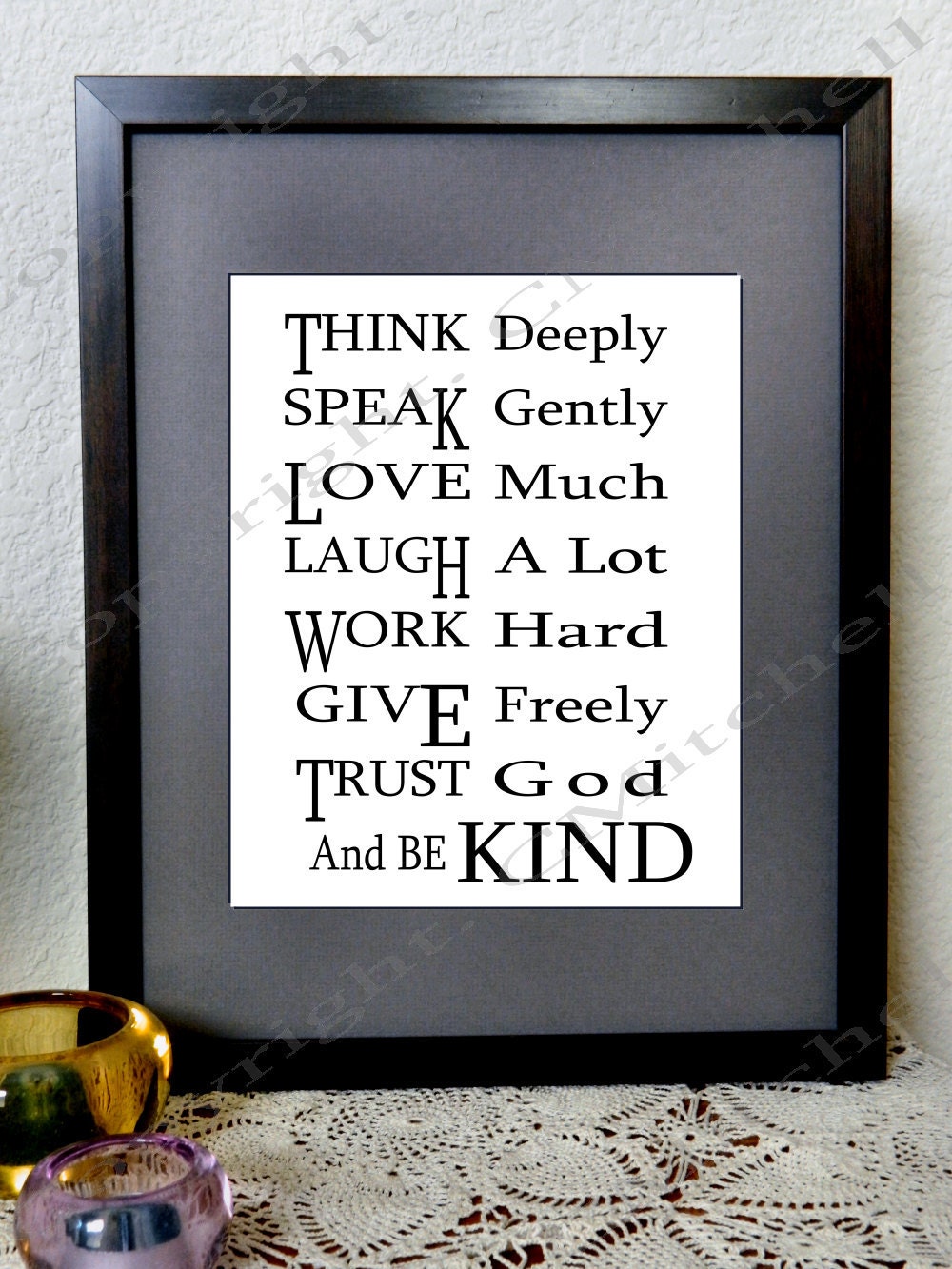 Think Deeply Speak Gently Inspirational Quote Digital Download Printable PDF