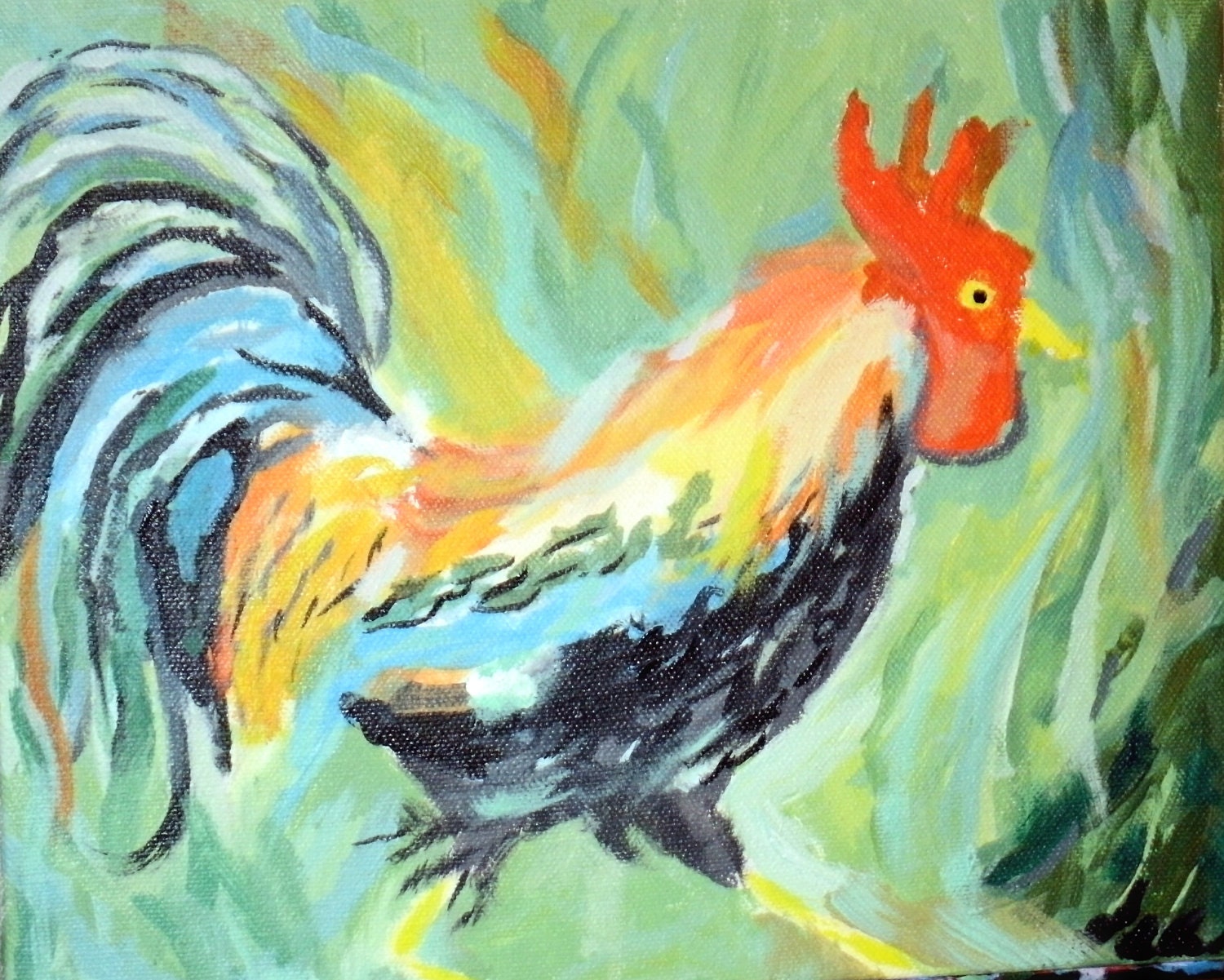 A Rooster acrylic Painting 8x10 inches price riot