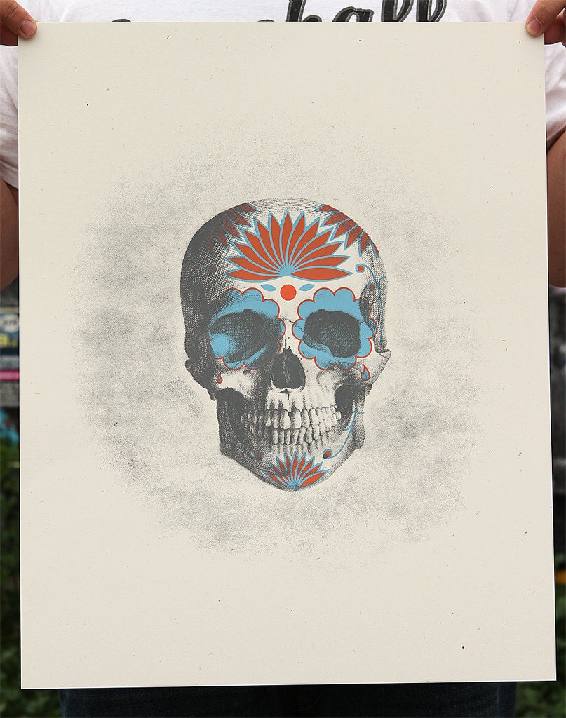 Day of the Dead Skull Screenprint
