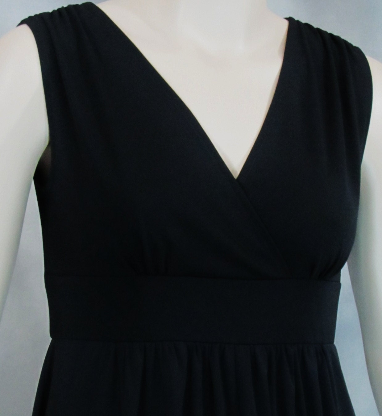 Empire Waist Shirred Cocktail Dress Knee Length Misses Plus Sizes 2-28 FREE Shipping USA Canada