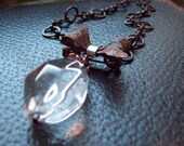 Copper and Silver bow necklace