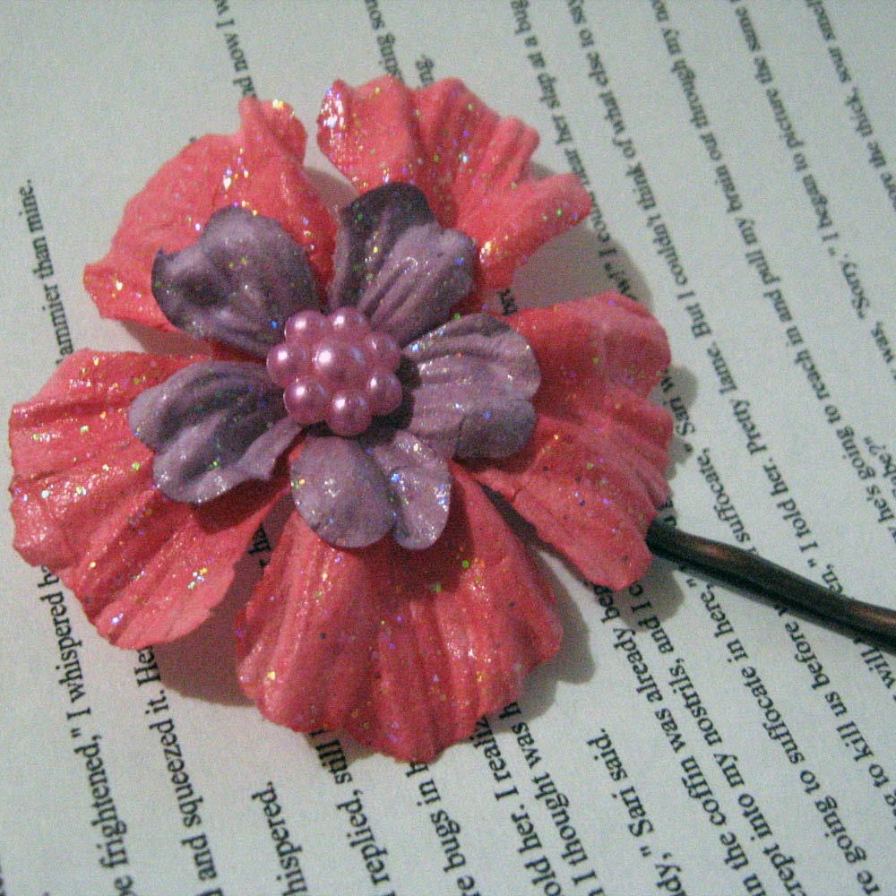 Lomasi Paper Flower Bobby Pins - Set of Two