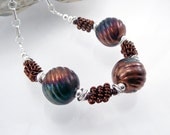 Raku Silver and Copper Necklace, Mixed Metal - TouchOfSilver Raku Silver and Copper Necklace, Mixed Metal - TouchOfSilver