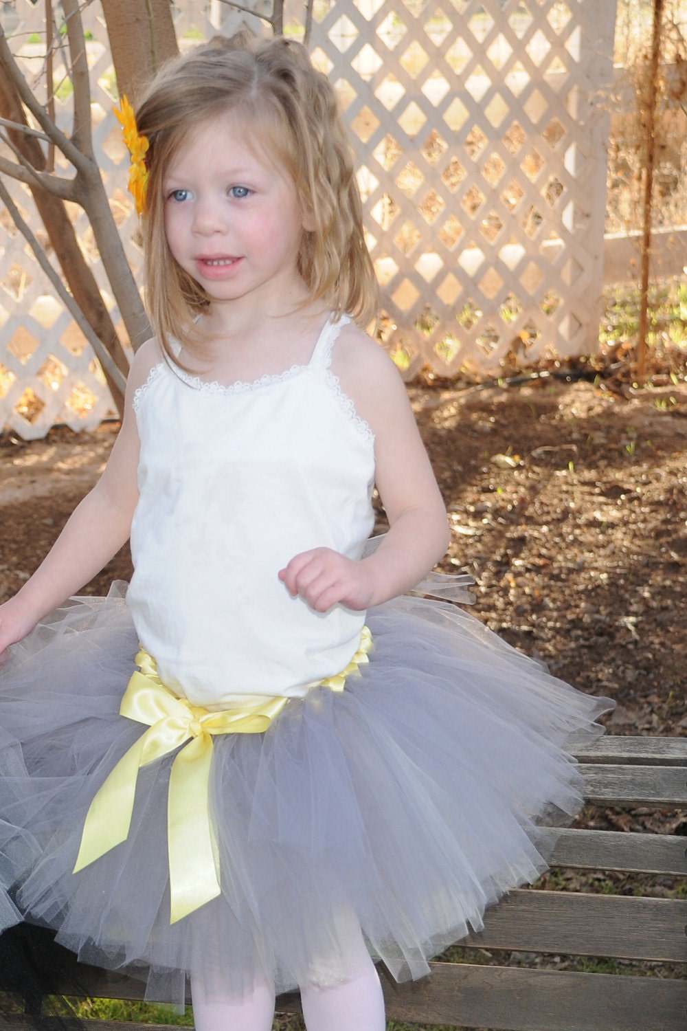 RESERVED LISTING FOR combs11, Gray and Ivory Flower Girl Tutu, Size 2/4