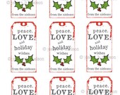 Custom Printable Christmas Gift Tags Download and Print HOLLY TAG