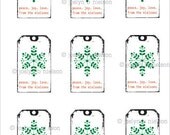 Custom Printable Christmas Gift Tags Download and Print SNOWFLAKE TAG