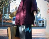 Midnight blue skirt with Leaves in Small