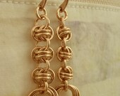 Twist of Fate Earrings in Solid Bronze - Custom Chainmail