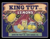 Lemon Fruit Crate Label Restored Reproduction Vintage Print Kitchen 8 x 10