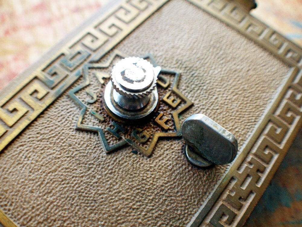 Vintage Brass and Glass Post Office Box Door