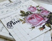Shabby chic paris rose gift tags